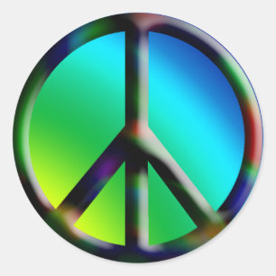 Friedenszeichen-Hippie-Aufkleber Runder Aufkleber