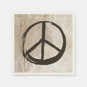 Friedenszeichen Hippie Liebe 1960er Sign Mud Soile Serviette