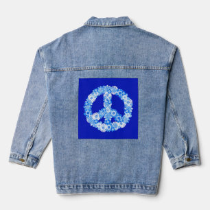 Friedenszeichen in Blau Jeansjacke