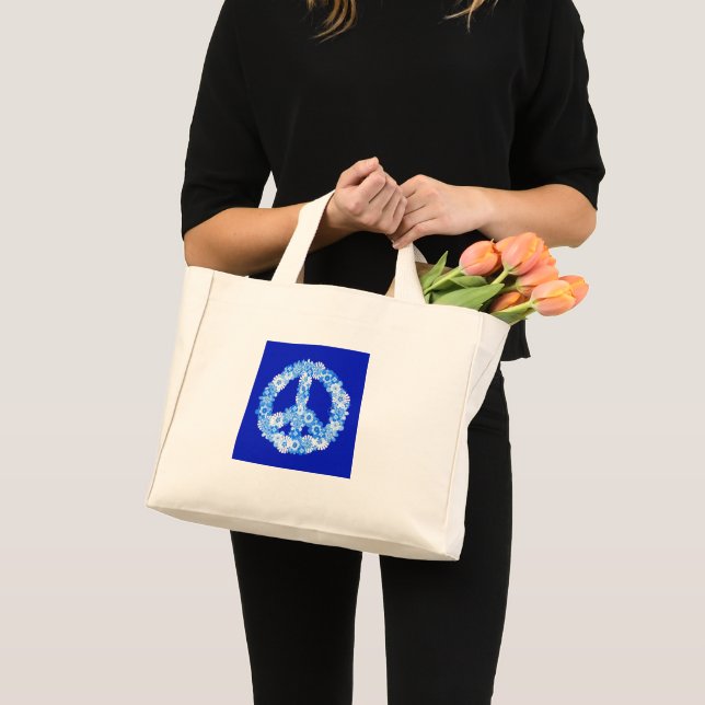 Friedenszeichen in Blau Mini Stoffbeutel (Vorderseite (Produkt))