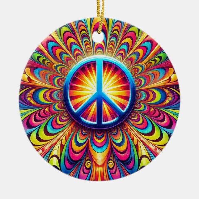 Friedenszeichen Keramik Ornament (Vorne)