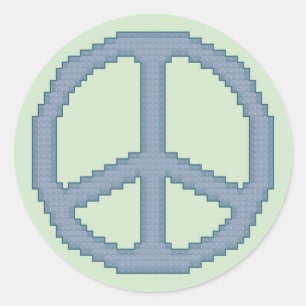 Friedenszeichen-Kreuz-Stich-Aufkleber Runder Aufkleber