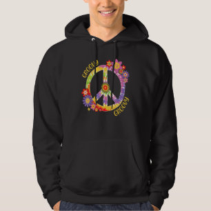 Friedenszeichen Liebe 1960er 1970er  Groovy Hippie Hoodie
