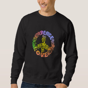Friedenszeichen Liebe 60er 70er Tie-Dye Hippie-Kos Sweatshirt