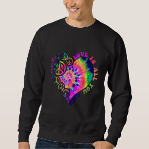 Friedenszeichen Liebe 60er 70er Tie-Dye-Hippie-Kos Sweatshirt