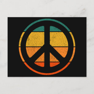 Friedenszeichen Liebe 60er 70er Tye Die Hippie-Kos Postkarte