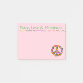 Friedenszeichen - Liebe und Glück pink Post-it Klebezettel