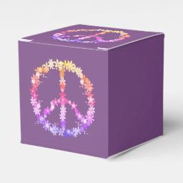 Friedenszeichen mit bunten Blume, Geschenkschachtel