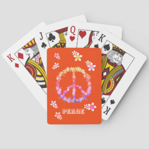 Friedenszeichen mit bunten Blume, Personalisierte Spielkarten