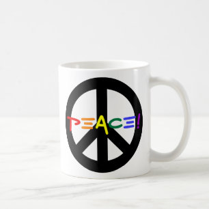 Friedenszeichen mit Regenbogen Kaffeetasse