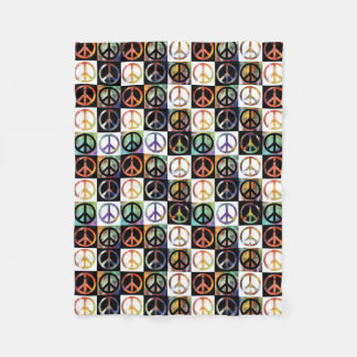 Friedenszeichen-Mosaik klein Fleecedecke
