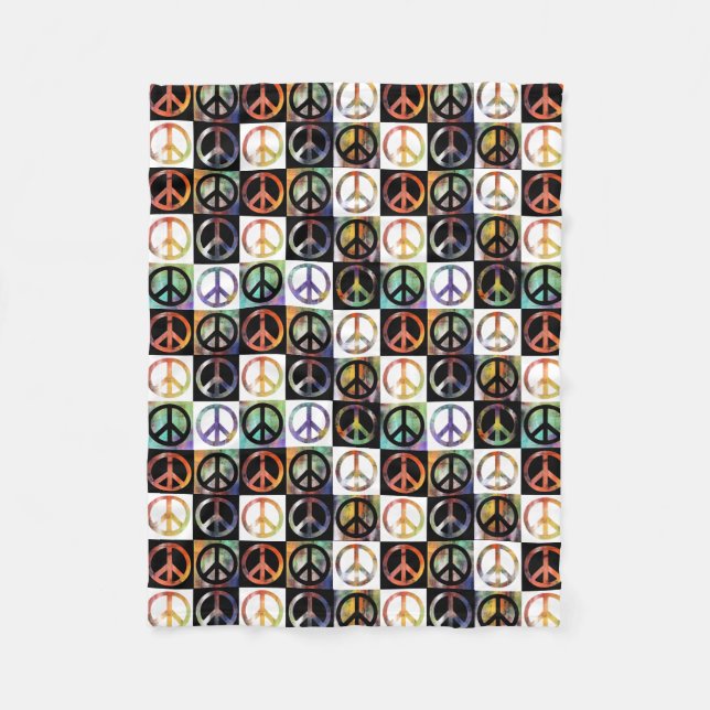 Friedenszeichen-Mosaik klein Fleecedecke (Vorderseite)