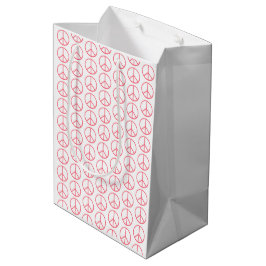 Friedenszeichen Orange Groovy Retro Spaß Mittlere Geschenktüte