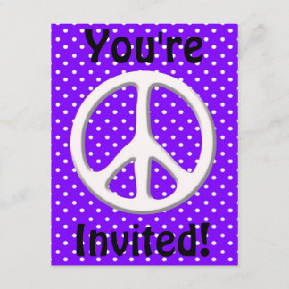 Friedenszeichen-Party im Lila Einladung