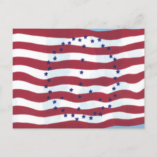 Friedenszeichen Patriotisch Einzigartige USA-Flagg Postkarte