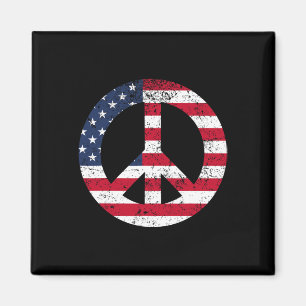 Friedenszeichen Patriotische USA-Flagge Frieden un Magnet