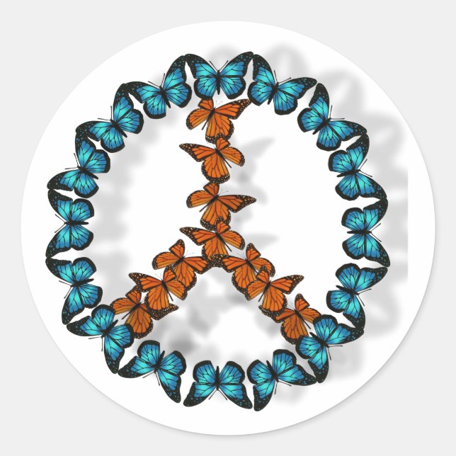 Friedenszeichen Runder Aufkleber (Vorderseite)