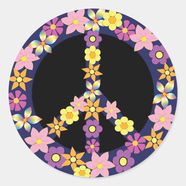 Friedenszeichen Runder Aufkleber (Vorderseite)