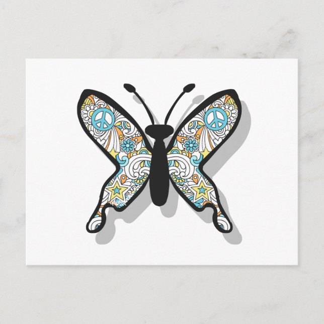 Friedenszeichen-Schmetterling Postkarte (Vorderseite)