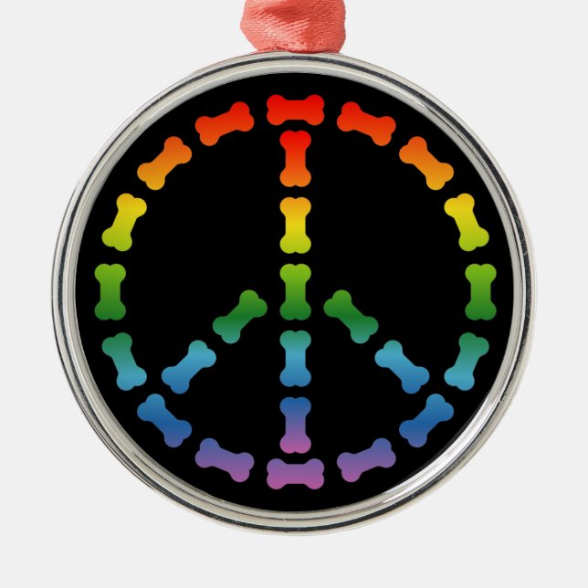 Friedenszeichen Silbernes Ornament (Vorne)