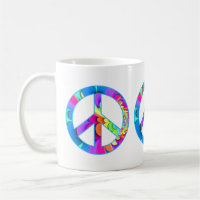 Friedenszeichen-Sommer-Paletten-Kaffee-Tasse