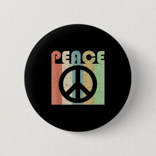Friedenszeichen Symbol Inspirierendes Zitat Retro Button