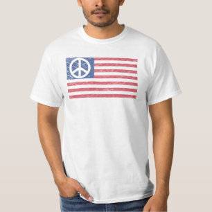 Friedenszeichen-T - Shirt - amerikanische Flagge