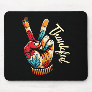 Friedenszeichen Truthahn Hand Cool Thanksgiving Mä Mousepad