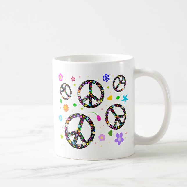 Friedenszeichen u. -Blumen Kaffeetasse (Rechts)