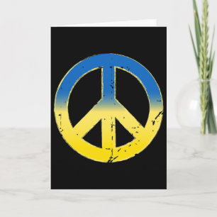 Friedenszeichen Ukraine Farben Retro Vintage Look  Karte
