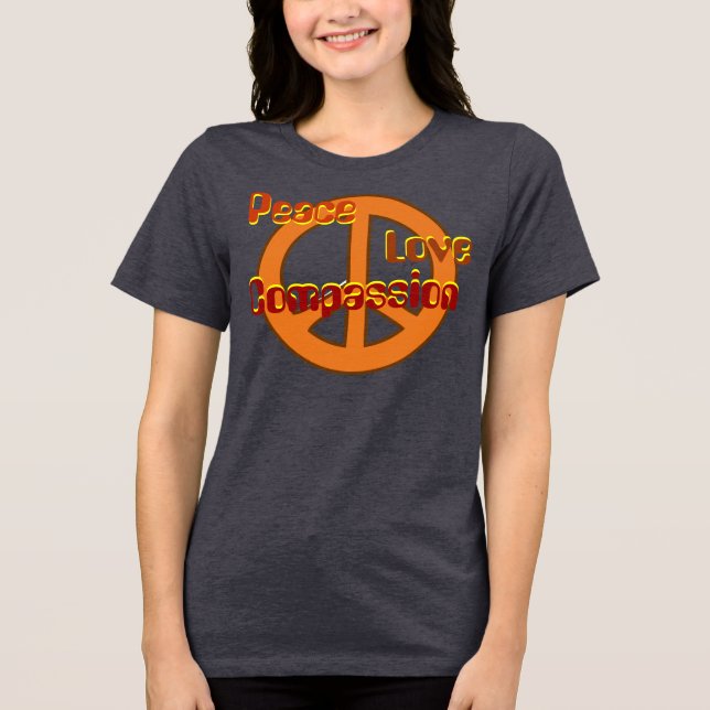 Friedenszeichen und das Mitgefühl der Liebe für Fr Tri-Blend Shirt (Vorderseite)