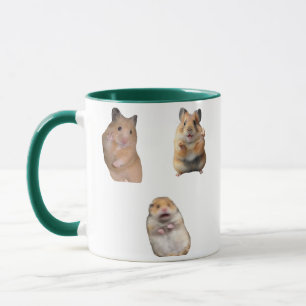 Friedenszeichen und Screaming Hamster Meme Lustige Tasse