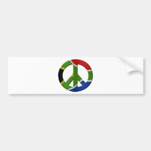 Friedenszeichen und südafrikanische Flagge Autoaufkleber