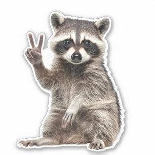 Friedenszeichen von Raccoon Aufkleber