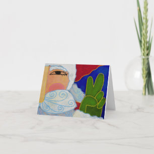 Friedenszeichen Weihnachtsmann Abstrakte Kunst Karte