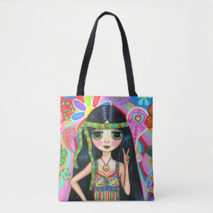 Friedenszeichenpsychedelische Tasche