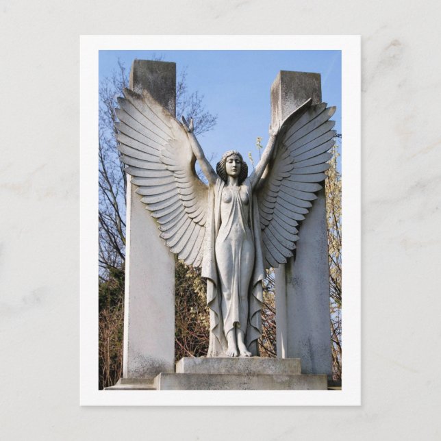 Friedhof Angel Spreading Wings Postkarte (Vorderseite)