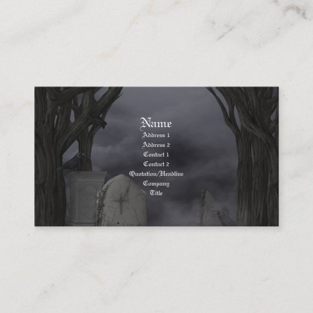 Friedhof Gothic Business Card Visitenkarte (Vorderseite)