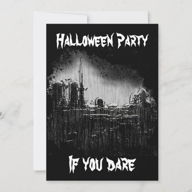 Friedhof, Halloween-Party, wenn Sie es wagen Einladung (Vorderseite)