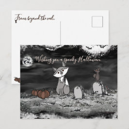 Friedhof Halloween-Postkarte von Fig & Blinky Postkarte