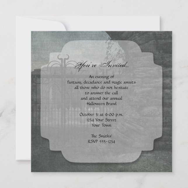 Friedhof im Dusk-Halloween-Party Einladung (Vorderseite)