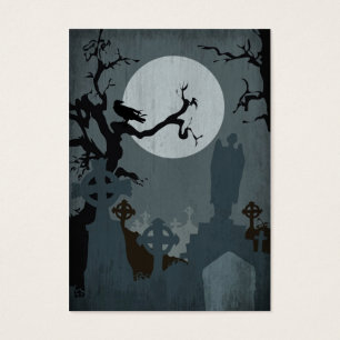 Friedhof und Vollmond für Halloween