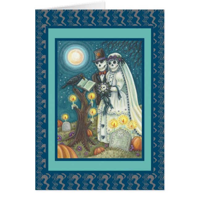 FRIEDHOF VOWS, SKELETON WEDD, BRIDE GROOM CARD (Vorne)