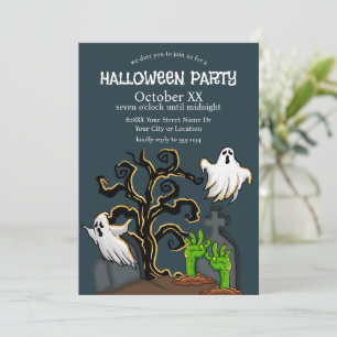Friedhof Zombie und Geister Süße Halloween-Party Einladung