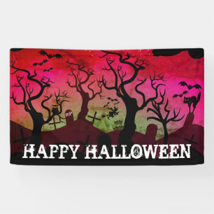 Friedhofs schwarz, rot, olivgrün Halloween Banner