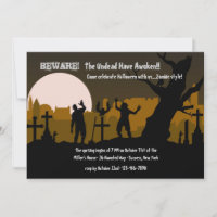 Friedhofs-Zombies-Halloween-Einladung