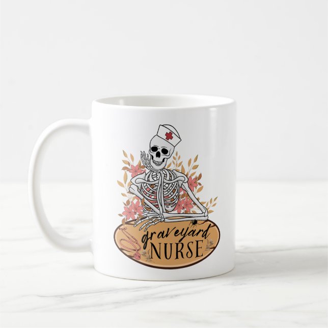 Friedhofsverschiebung Skelettläufe Krankenpflege T Kaffeetasse (Links)