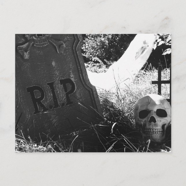 Friedhofszene Postkarte (Vorderseite)