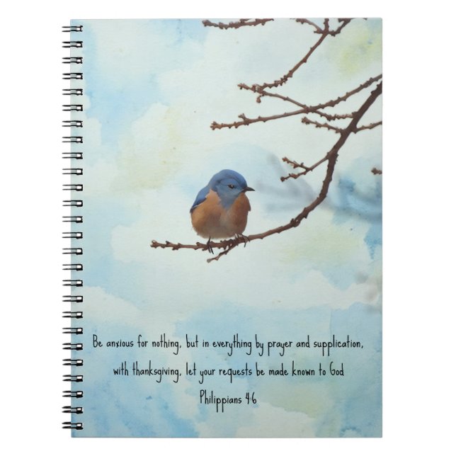 Friedlich Blue Bird Art Faith Journal Notizblock (Vorderseite)