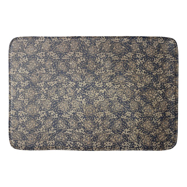 Friedlich Blue & Cream Batik Bath Mat Badematte (Vorderseite)